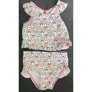 Joe Fresh Baby Girl 6/12M Swimsuit/Tankini Rainbows Ruffles